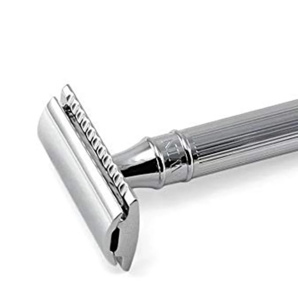 New - Never Used - CHROME DOUBLE EDGE RAZOR - LONG HANDLE - Picture 3 of 8